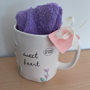Rae Dunn NWT Artisan Collection Mug & Purple Cozy Socks